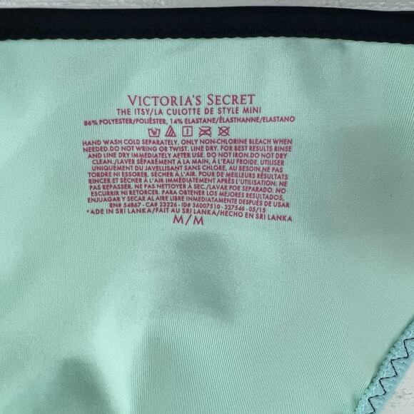 Victoria's Secret Colorblock Itsy Bikini Bottom Purple Black Teal Medium - Picture 3 of 6